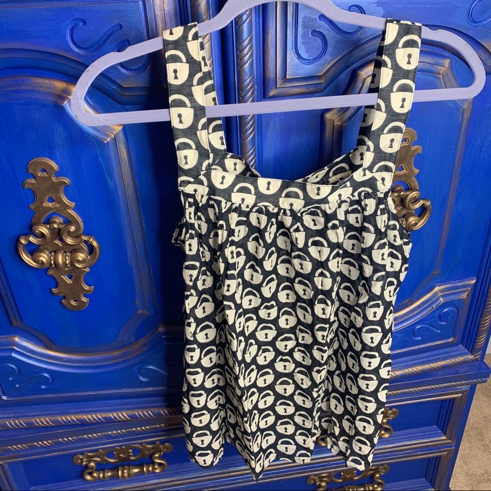 Zara Basic Collection Tank Top Lock Pattern Sz MED - Picture 2 of 2